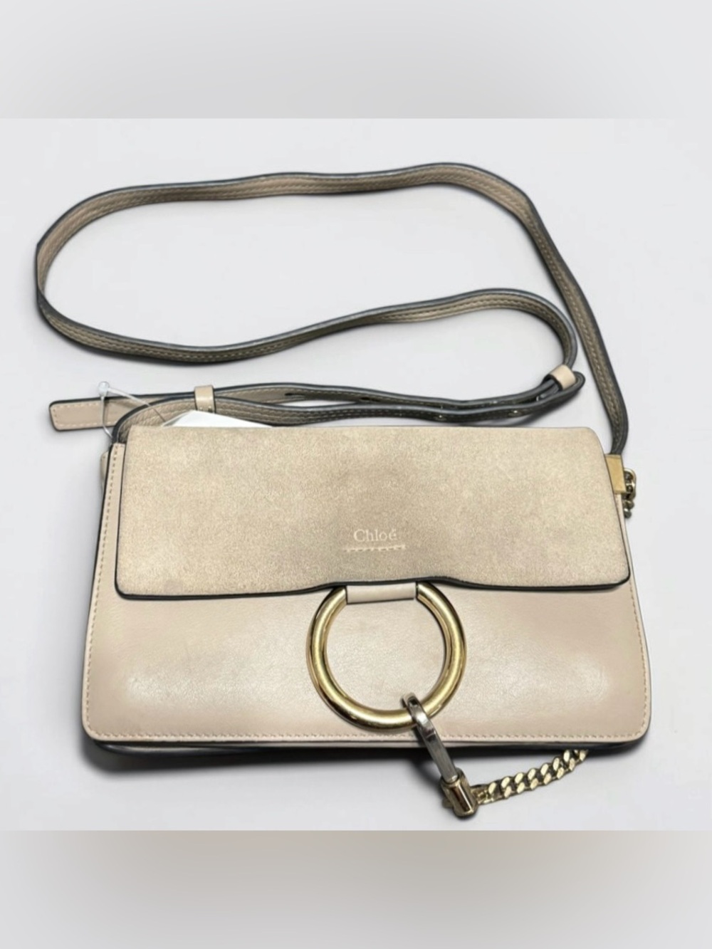 Chloe Small Faye Shoulder Bag in Beige Crossbody Bag